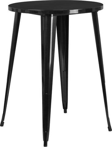 Flash Furniture 30'' Round Black Metal Indoor-Outdoor Bar Height Table - CH-51090-40-BK-GG