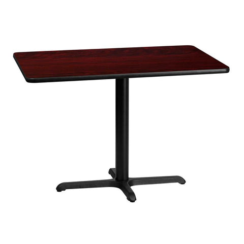 Flash Furniture 30'' x 42'' Rectangular Mahogany Laminate Table Top with 22'' x 30'' Table Height Base - XU-MAHTB-3042-T2230-GG