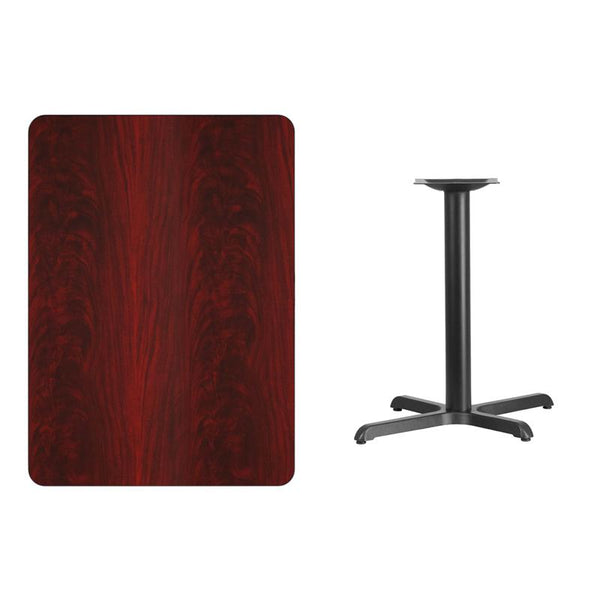 Flash Furniture 30'' x 42'' Rectangular Mahogany Laminate Table Top with 22'' x 30'' Table Height Base - XU-MAHTB-3042-T2230-GG