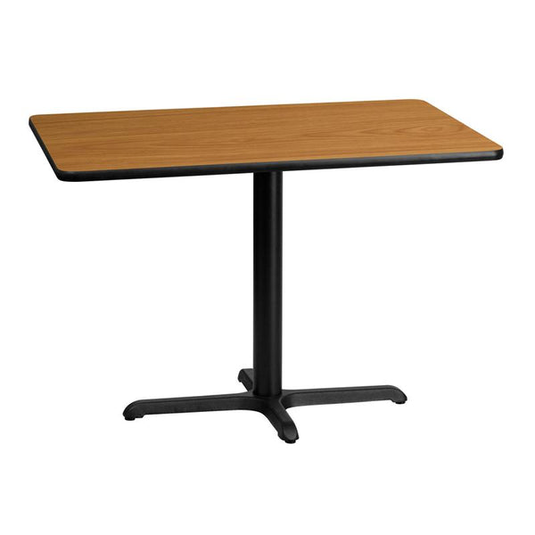 Flash Furniture 30'' x 42'' Rectangular Natural Laminate Table Top with 22'' x 30'' Table Height Base - XU-NATTB-3042-T2230-GG