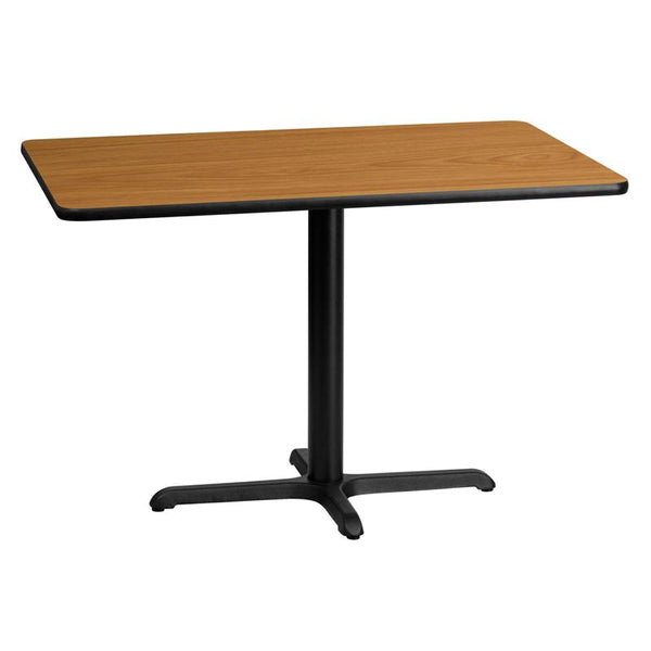 Flash Furniture 30'' x 45'' Rectangular Natural Laminate Table Top with 22'' x 30'' Table Height Base - XU-NATTB-3045-T2230-GG