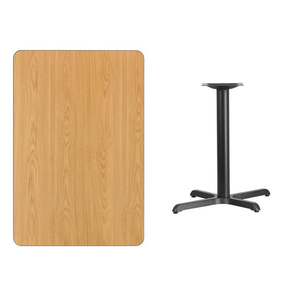 Flash Furniture 30'' x 45'' Rectangular Natural Laminate Table Top with 22'' x 30'' Table Height Base - XU-NATTB-3045-T2230-GG