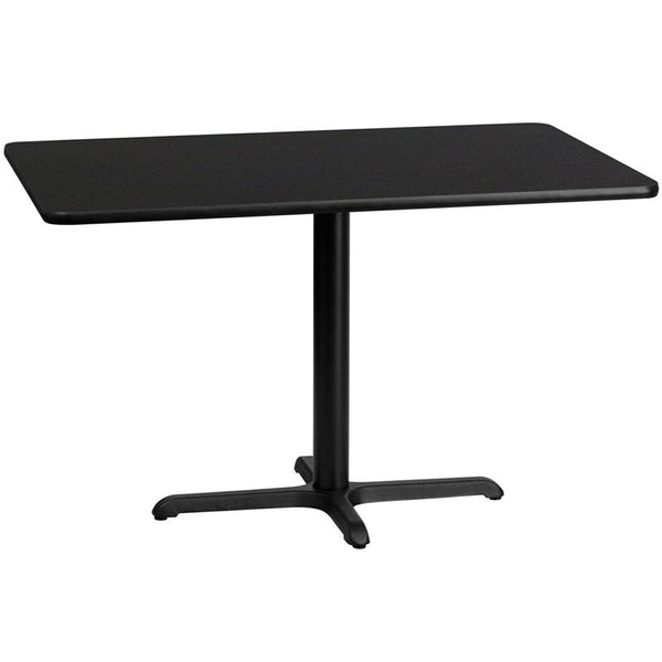 Flash Furniture 30'' x 48'' Rectangular Black Laminate Table Top with 22'' x 30'' Table Height Base - XU-BLKTB-3048-T2230-GG