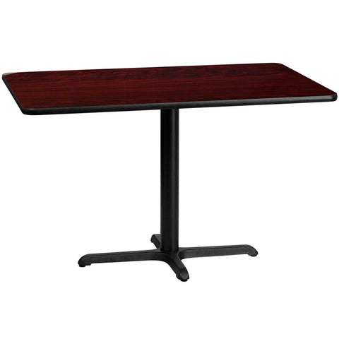 Flash Furniture 30'' x 48'' Rectangular Mahogany Laminate Table Top with 22'' x 30'' Table Height Base - XU-MAHTB-3048-T2230-GG