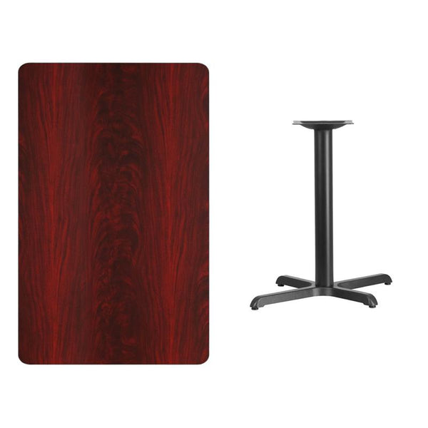 Flash Furniture 30'' x 48'' Rectangular Mahogany Laminate Table Top with 22'' x 30'' Table Height Base - XU-MAHTB-3048-T2230-GG