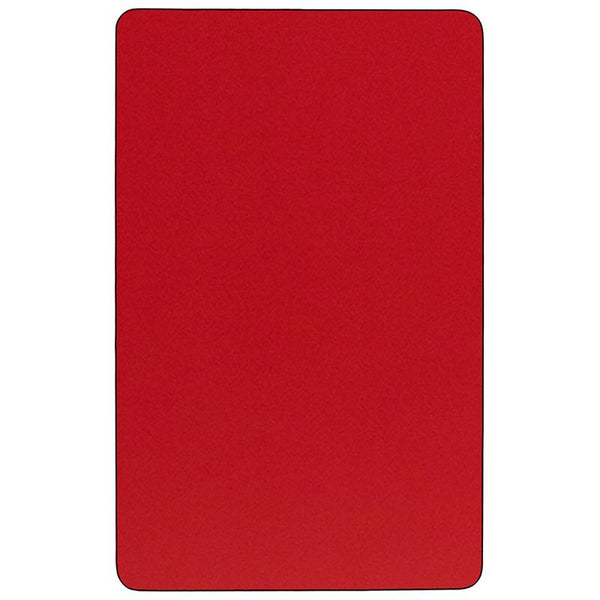 Flash Furniture 30''W x 60''L Rectangular Red HP Laminate Activity Table - Height Adjustable Short Legs - XU-A3060-REC-RED-H-P-GG