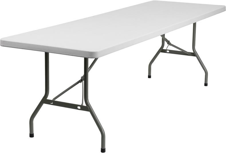 Flash Furniture 30''W x 96''L Granite White Plastic Folding Table - DAD-YCZ-244-GW-GG