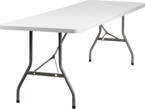 Flash Furniture 30''W x 96''L Granite White Plastic Folding Table - RB-3096-GG