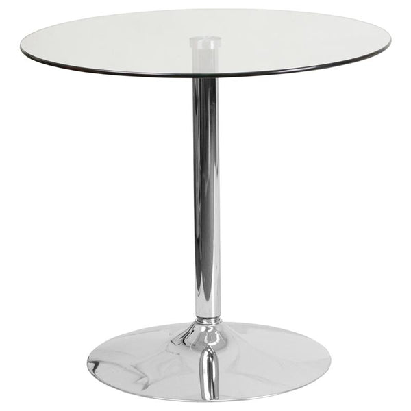 Flash Furniture 31.5'' Round Glass Table with 29''H Chrome Base - CH-7-GG