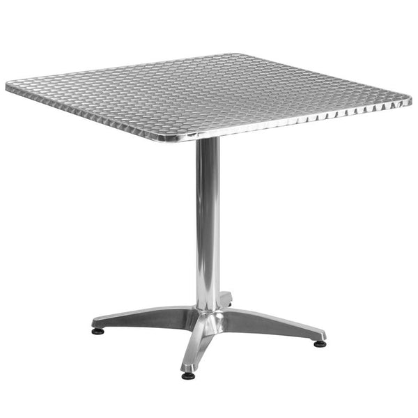 Flash Furniture 31.5'' Square Aluminum Indoor-Outdoor Table with Base - TLH-053-3-GG