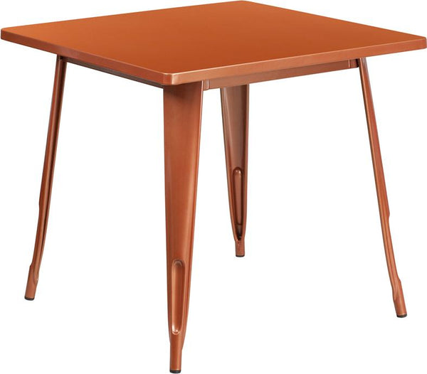 Flash Furniture 31.5'' Square Copper Metal Indoor-Outdoor Table - ET-CT002-1-POC-GG