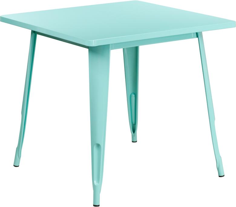 Flash Furniture 31.5'' Square Mint Green Metal Indoor-Outdoor Table - ET-CT002-1-MINT-GG