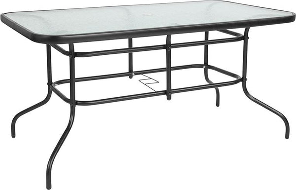 Flash Furniture 31.5" x 55" Rectangular Tempered Glass Metal Table - TLH-089-GG