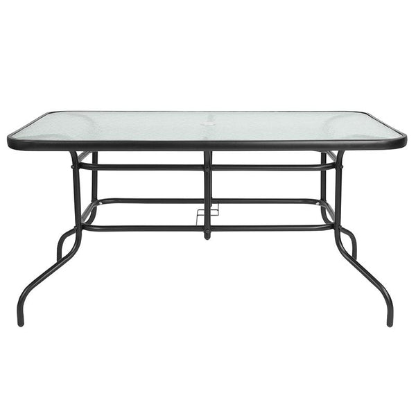 Flash Furniture 31.5" x 55" Rectangular Tempered Glass Metal Table - TLH-089-GG