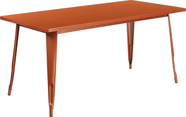 Flash Furniture 31.5'' x 63'' Rectangular Copper Metal Indoor-Outdoor Table - ET-CT005-POC-GG