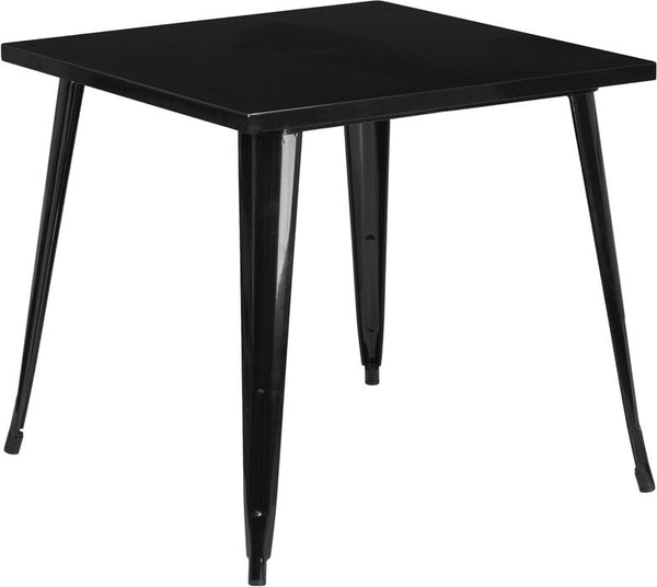 Flash Furniture 31.75'' Square Black Metal Indoor-Outdoor Table - CH-51040-29-BK-GG