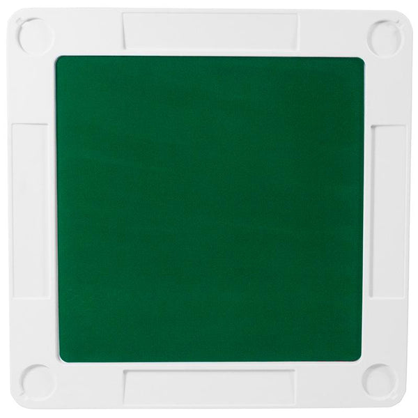 Flash Furniture 34.5'' Square Granite White Folding Game Table with Green Playing Surface - DAD-MJZ-88-GG