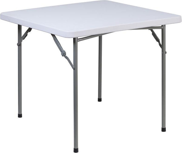 Flash Furniture 34'' Square Granite White Plastic Folding Table - RB-3434-GG