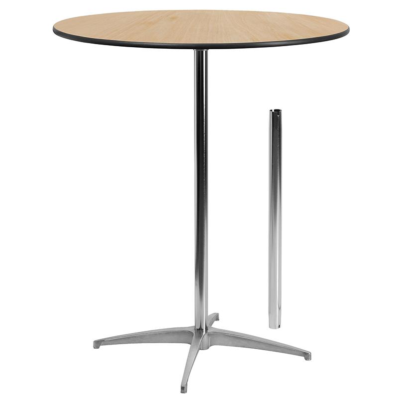 Flash Furniture 36'' Round Wood Cocktail Table with 30'' and 42'' Columns - XA-36-COTA-GG