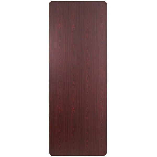 Flash Furniture 36'' x 96'' Rectangular High Pressure Mahogany Laminate Folding Banquet Table - YT-3696-HIGH-WAL-GG