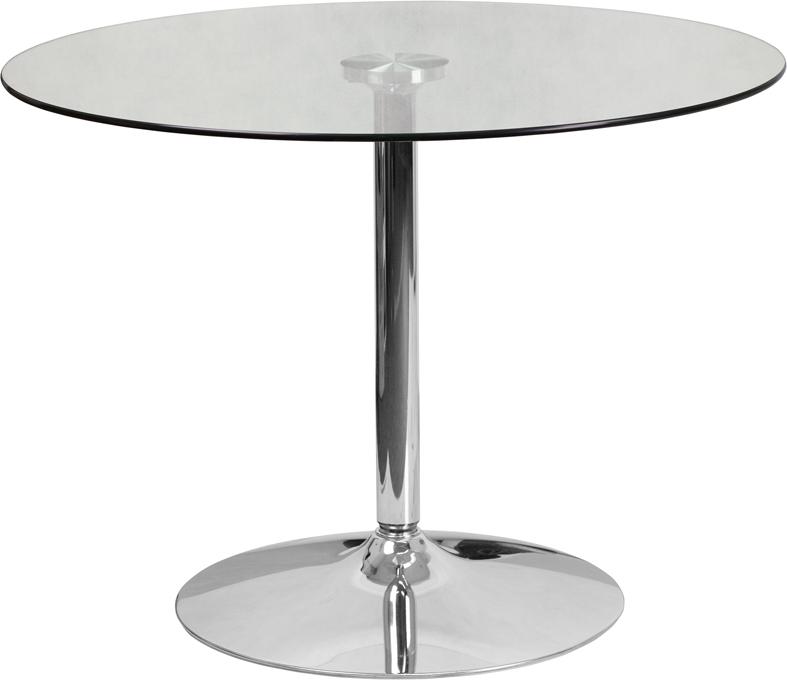 Flash Furniture 39.25'' Round Glass Table with 29''H Chrome Base - CH-8-GG