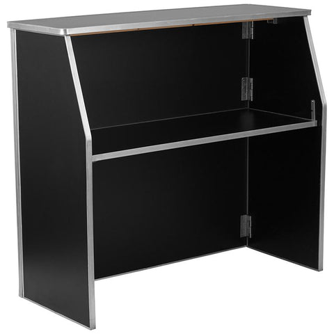 Flash Furniture 4' Black Laminate Foldable Bar - XA-BAR-48-BK-GG