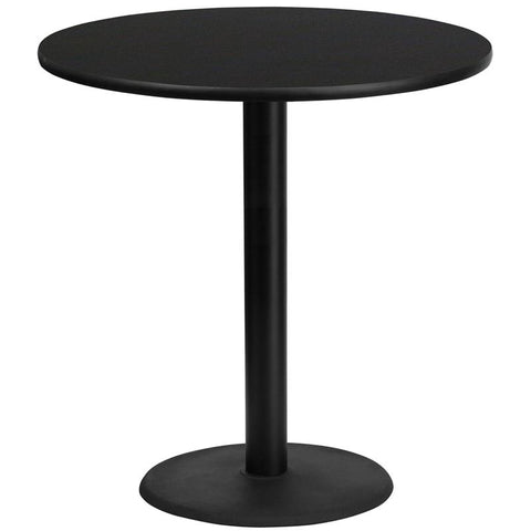 Flash Furniture 42'' Round Black Laminate Table Top with 24'' Round Bar Height Table Base - XU-RD-42-BLKTB-TR24B-GG