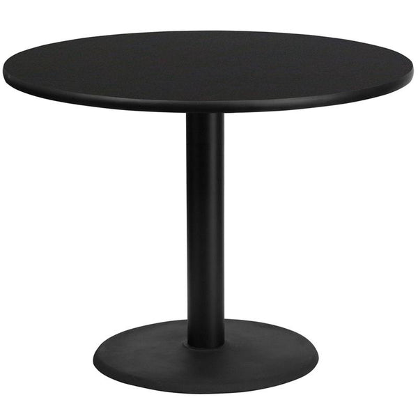 Flash Furniture 42'' Round Black Laminate Table Top with 24'' Round Table Height Base - XU-RD-42-BLKTB-TR24-GG