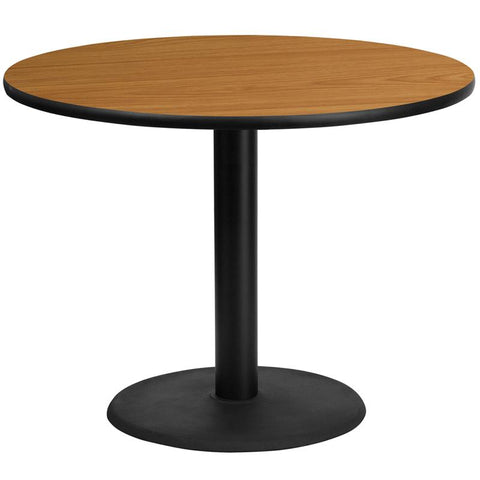 Flash Furniture 42'' Round Natural Laminate Table Top with 24'' Round Table Height Base - XU-RD-42-NATTB-TR24-GG