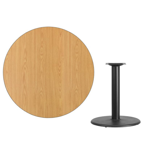 Flash Furniture 42'' Round Natural Laminate Table Top with 24'' Round Table Height Base - XU-RD-42-NATTB-TR24-GG