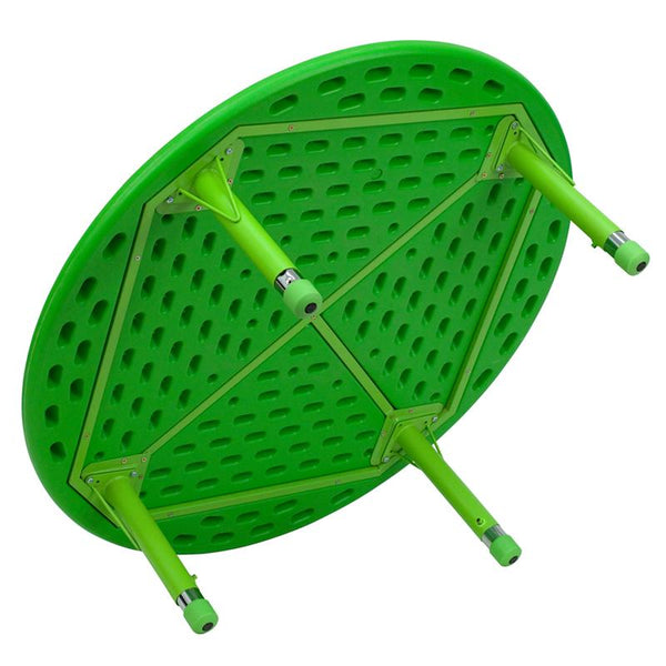 Flash Furniture 45'' Round Green Plastic Height Adjustable Activity Table - YU-YCX-005-2-ROUND-TBL-GREEN-GG