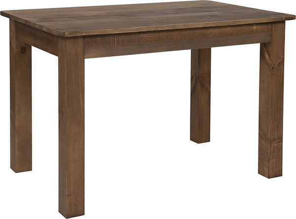 Flash Furniture 46" x 30" Rectangular Antique Rustic Solid Pine Farm Dining Table - XA-F-46X30-GG