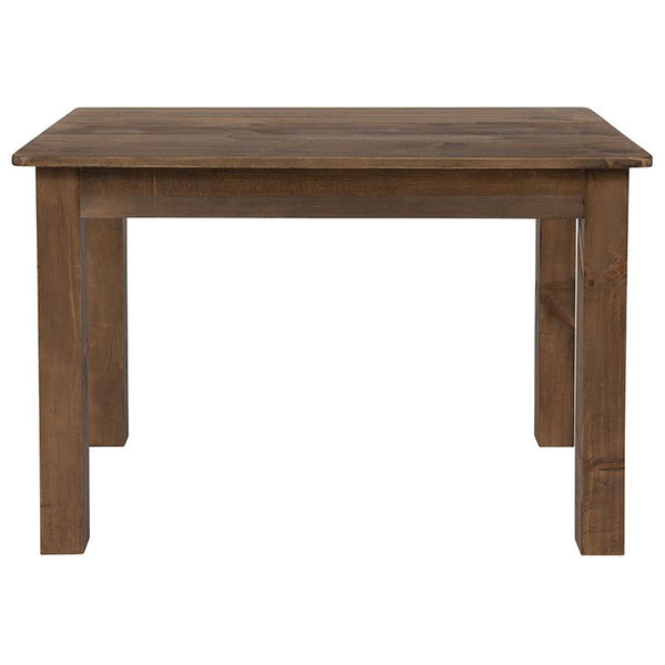 Flash Furniture 46" x 30" Rectangular Antique Rustic Solid Pine Farm Dining Table - XA-F-46X30-GG