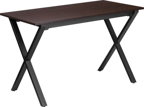 Flash Furniture 47.5''W x 23.75''D Walnut Computer Desk with Black Metal Frame - NAN-JN-2611-GG