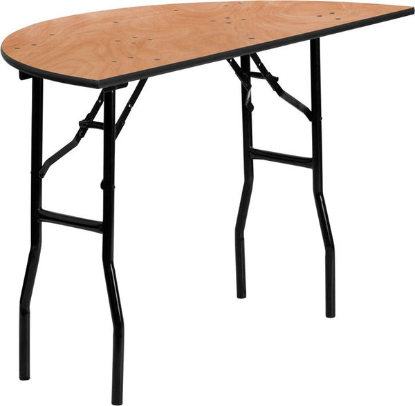 Flash Furniture 48'' Half-Round Wood Folding Banquet Table - YT-WHRFT48-HF-GG