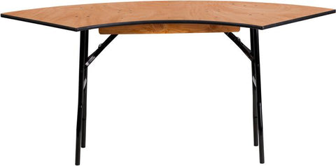 Flash Furniture 5.5 ft. x 2 ft. Serpentine Wood Folding Banquet Table - YT-WSFT48-24-SP-GG