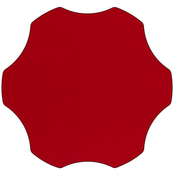 Flash Furniture 60'' Flower Red Thermal Laminate Activity Table - Height Adjustable Short Legs - XU-A60-FLR-RED-T-P-GG