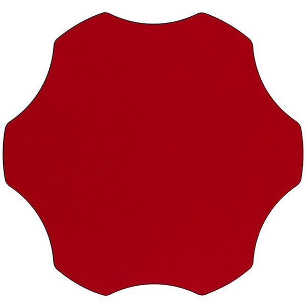 Flash Furniture 60'' Flower Red Thermal Laminate Activity Table - Standard Height Adjustable Legs - XU-A60-FLR-RED-T-A-GG