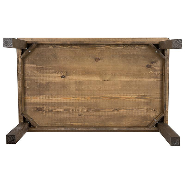 Flash Furniture 60" x 38" Rectangular Antique Rustic Solid Pine Farm Dining Table - XA-F-60X38-GG