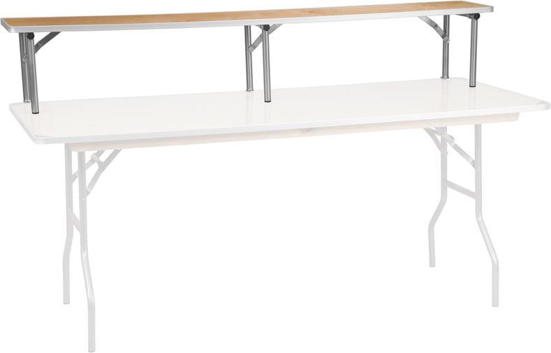 Flash Furniture 72'' x 12'' x 12'' Birchwood Bar Top Riser with Silver Legs - XA-72-RS-GG