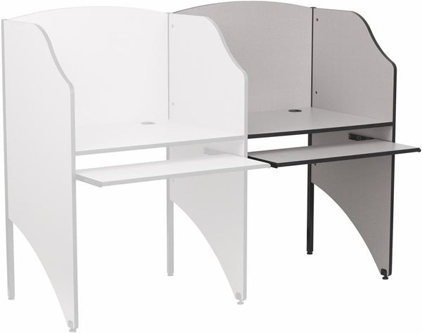 Flash Furniture Add-On Study Carrel in Nebula Grey Finish - MT-M6202-GY-ADD-GG