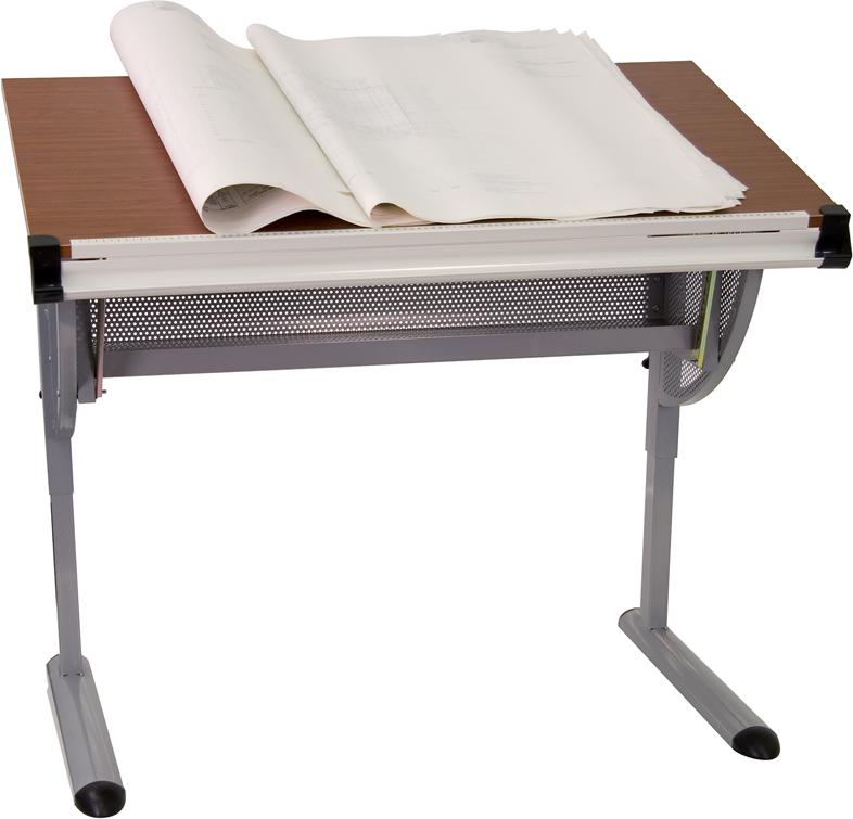 Flash Furniture Adjustable Drawing and Drafting Table with Pewter Frame - NAN-JN-2433-GG