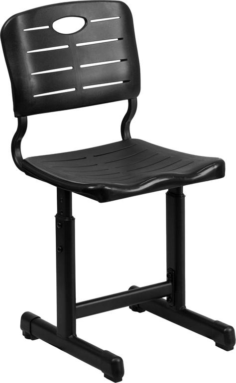 Flash Furniture Adjustable Height Black Student Chair with Black Pedestal Frame - YU-YCX-09010-GG