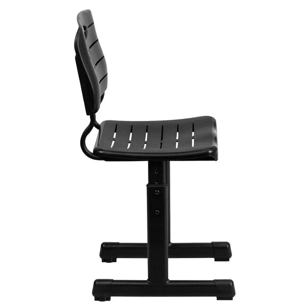 Flash Furniture Adjustable Height Black Student Chair with Black Pedestal Frame - YU-YCX-09010-GG