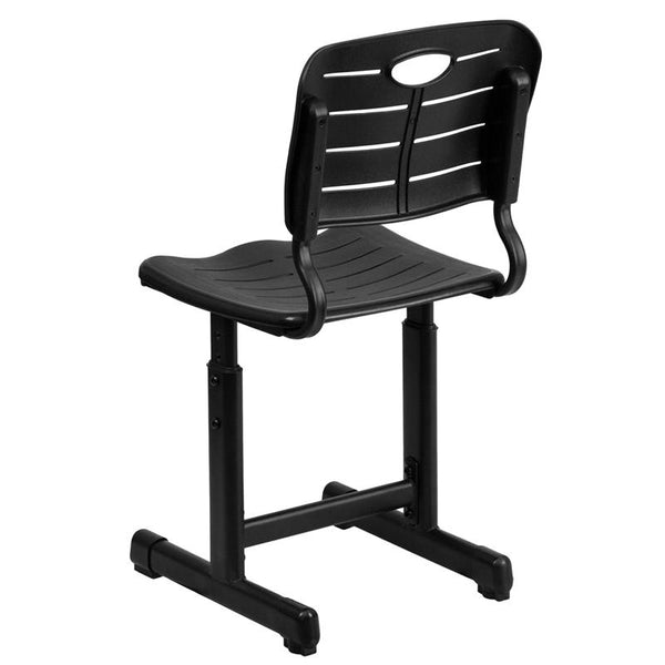 Flash Furniture Adjustable Height Black Student Chair with Black Pedestal Frame - YU-YCX-09010-GG