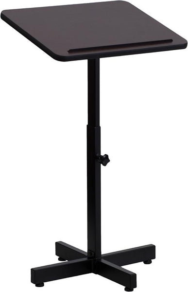 Flash Furniture Adjustable Height Metal Lectern in Mahogany - XU-LECTERN-ADJ-GG