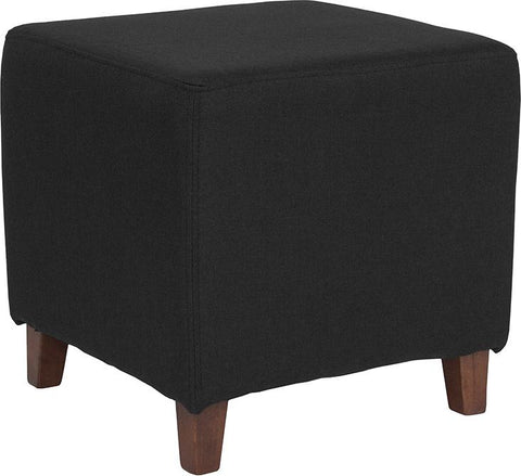 Flash Furniture Ascalon Upholstered Ottoman Pouf in Black Fabric - QY-S09-BK-GG