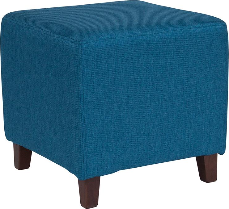 Flash Furniture Ascalon Upholstered Ottoman Pouf in Blue Fabric - QY-S09-BLU-GG