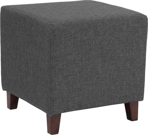 Flash Furniture Ascalon Upholstered Ottoman Pouf in Dark Gray Fabric - QY-S09-DGY-GG