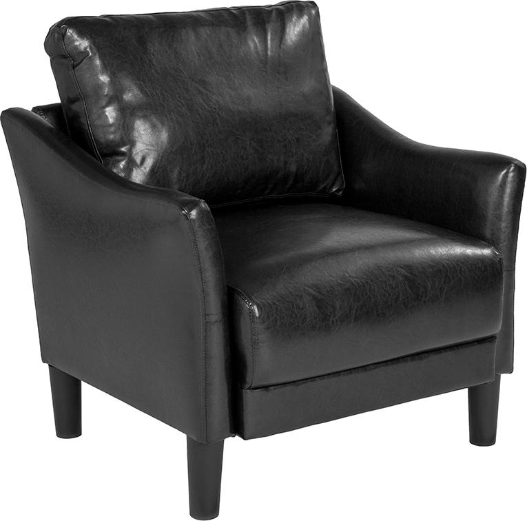 Flash Furniture Asti Upholstered Chair in Black Leather - SL-SF915-1-BLK-GG